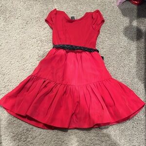 Polo by Ralph Lauren Red Dress with Plaid Belt